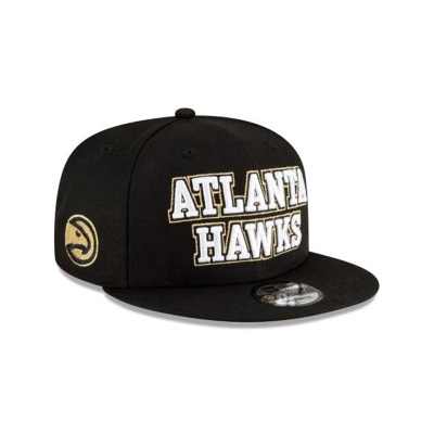 Black Atlanta Hawks Hat - New Era NBA City Edition 9FIFTY Snapback Caps USA3490275